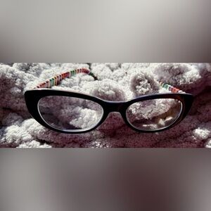 Black Frame Glasses with Colorful Arms NWOT